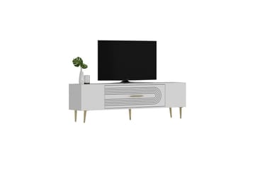 Drova TV-benk 150 cm - Hvit/Gull - Møbler - TV- & Mediamøbler - TV benk & mediabenk