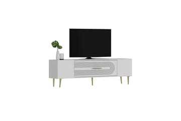 Drova TV-benk 150 cm - Hvit/Gull - Møbler - TV- & Mediamøbler - TV benk & mediabenk