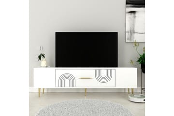 Drova TV-benk 150 cm - Hvit/Gull - Møbler - TV- & Mediamøbler - TV benk & mediabenk