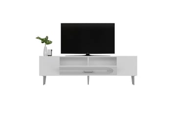 Drova TV-benk 150 cm - Hvit/Sølv - Møbler - TV- & Mediamøbler - TV benk & mediabenk