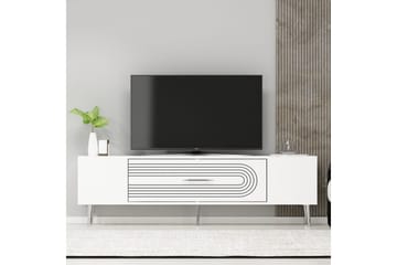 Drova TV-benk 150 cm - Hvit/Sølv - Møbler - TV- & Mediamøbler - TV benk & mediabenk