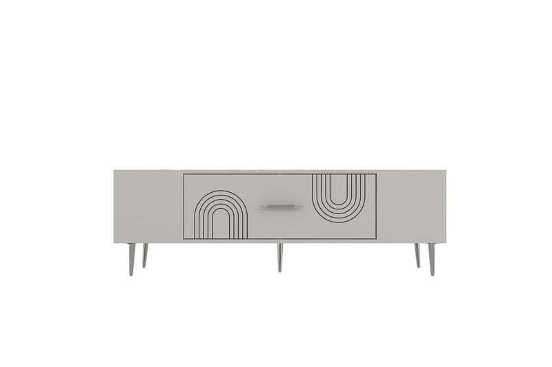 Drova TV-benk 150 cm, Hvit/Sølv