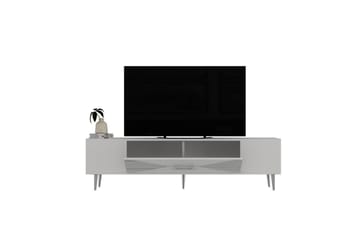 Drova TV-benk 150 cm - Hvit/Sølv - Møbler - TV- & Mediamøbler - TV benk & mediabenk