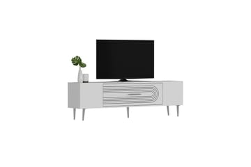 Drova TV-benk 150 cm - Hvit/Sølv - Møbler - TV- & Mediamøbler - TV benk & mediabenk