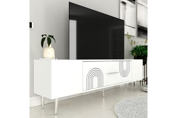 Drova TV-benk 150 cm - Hvit/Sølv - Møbler - TV- & Mediamøbler - TV benk & mediabenk