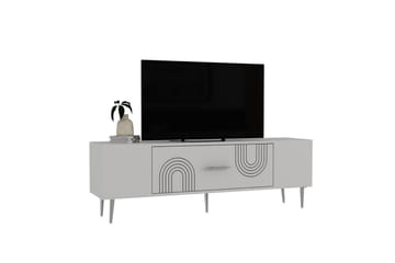 Drova TV-benk 150 cm - Hvit/Sølv - Møbler - TV- & Mediamøbler - TV benk & mediabenk