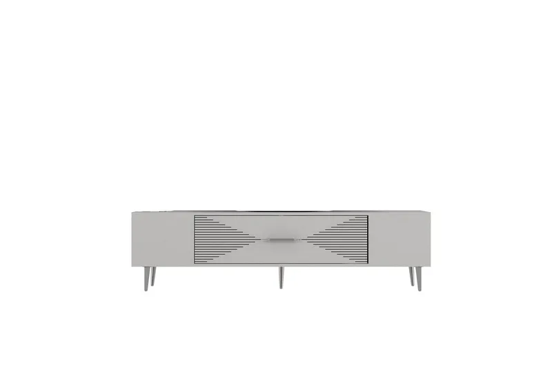 Drova TV-benk 150 cm, Hvit/Sølv