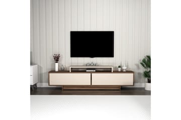 Durros TV-benk 180 cm - Valnøtt/Beige - Møbler - TV- & Mediamøbler - TV benk & mediabenk