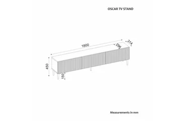Elith TV-benk 180 cm - Antrasitt - Møbler - TV- & Mediamøbler - TV benk & mediabenk