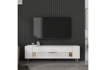 Estel TV-benk 120 cm - Hvit/Gull - Møbler - TV- & Mediamøbler - TV benk & mediabenk