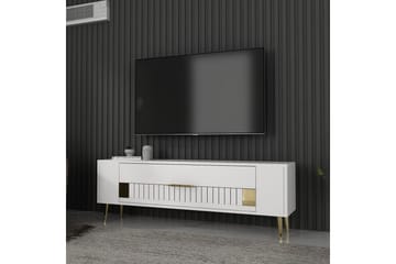 Estel TV-benk 120 cm - Hvit/Gull - Møbler - TV- & Mediamøbler - TV benk & mediabenk