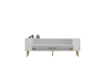 Estel TV-benk 120 cm - Hvit/Gull - Møbler - TV- & Mediamøbler - TV benk & mediabenk