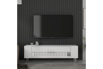 Estel TV-benk 120 cm - Hvit/Sølv - Møbler - TV- & Mediamøbler - TV benk & mediabenk