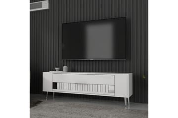 Estel TV-benk 120 cm - Hvit/Sølv - Møbler - TV- & Mediamøbler - TV benk & mediabenk
