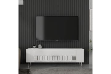 Estel TV-benk 120 cm - Hvit/Sølv - Møbler - TV- & Mediamøbler - TV benk & mediabenk