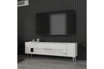 Estel TV-benk 120 cm - Hvit/Sølv - Møbler - TV- & Mediamøbler - TV benk & mediabenk