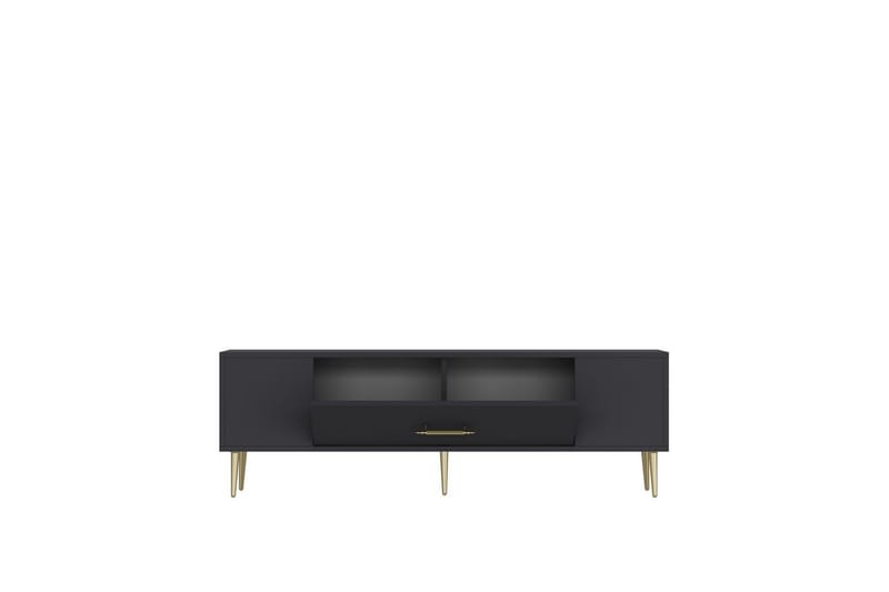 Feynor TV-benk 150 cm - Antrasitt/Gull - Møbler - TV- & Mediamøbler - TV benk & mediabenk