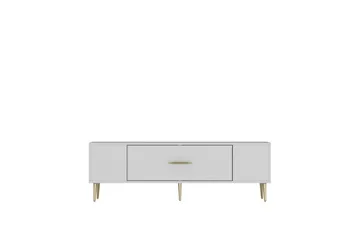 Feynor TV-benk 150 cm - Hvit/Gull - Møbler - TV- & Mediamøbler - TV benk & mediabenk