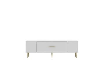 Feynor TV-benk 150 cm - Hvit/Gull - Møbler - TV- & Mediamøbler - TV benk & mediabenk