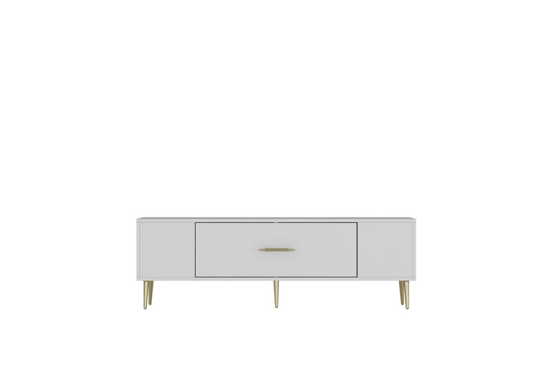 Feynor TV-benk 150 cm - Hvit/Gull - Møbler - TV- & Mediam�øbler - TV benk & mediabenk