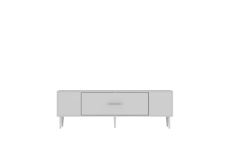 Feynor TV-benk 150 cm - Hvit/Sølv - Møbler - TV- & Mediamøbler - TV benk & mediabenk