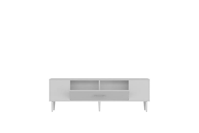 Feynor TV-benk 150 cm - Hvit/Sølv - Møbler - TV- & Mediamøbler - TV benk & mediabenk