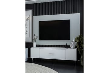 Feynor TV-benk 150 cm - Hvit/Sølv - Møbler - TV- & Mediamøbler - TV benk & mediabenk
