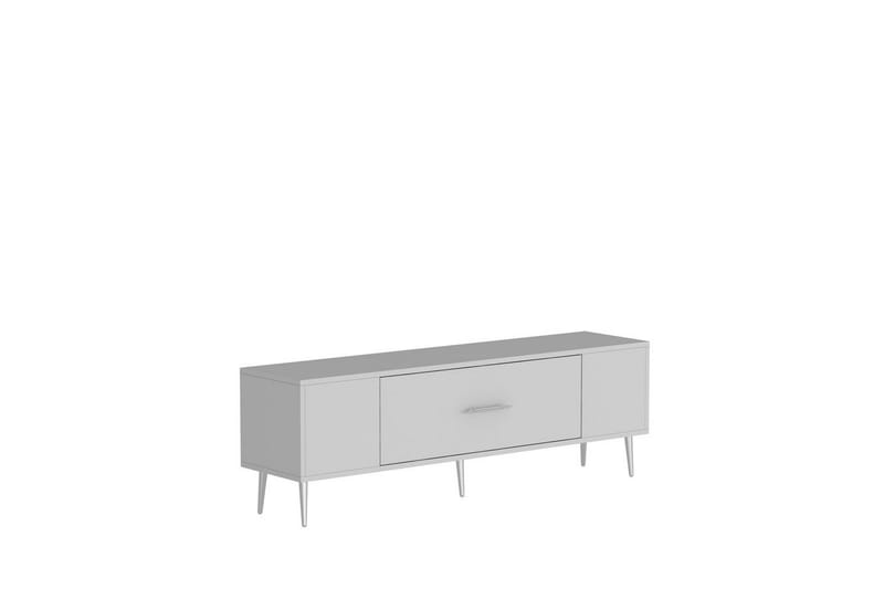 Feynor TV-benk 150 cm - Hvit/Sølv - Møbler - TV- & Mediamøbler - TV benk & mediabenk