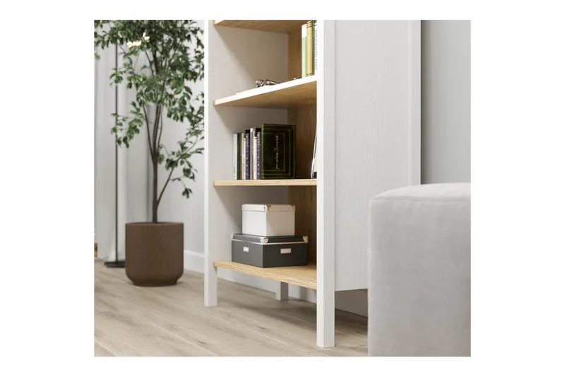 Fynric Bokhylle 83 cm - Natur/Hvit - Oppbevaring - Hylle - Bokhylle