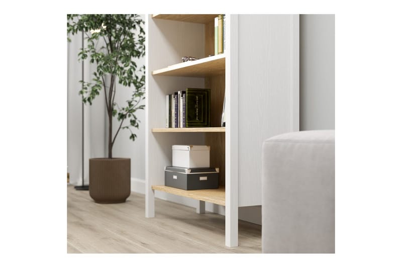 Fynric Bokhylle 83 cm - Natur/Hvit - Oppbevaring - Hylle - Bokhylle