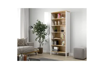 Fynric Bokhylle 83 cm - Natur/Hvit - Oppbevaring - Hylle - Bokhylle