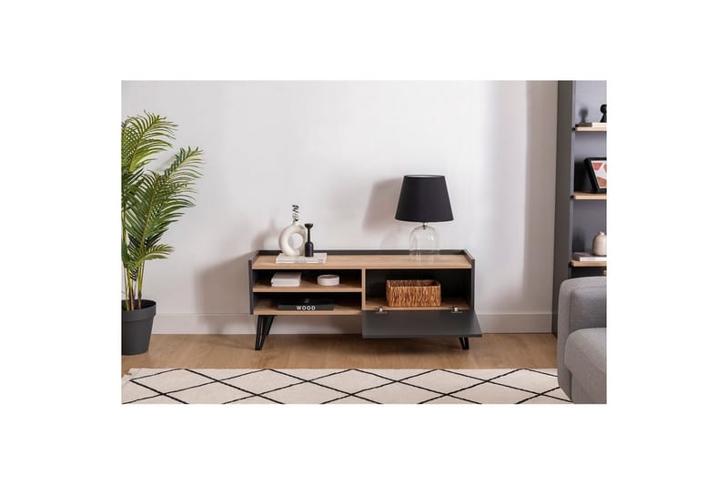 Giancarlo TV-benk 120 cm - Blå/Antrasitt - Møbler - TV- & Mediamøbler - TV benk & mediabenk