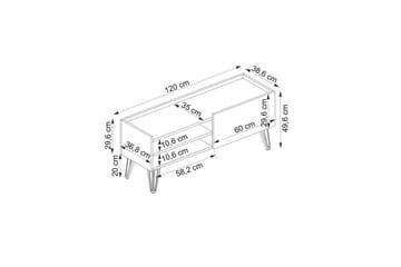 Giancarlo TV-benk 120 cm - Blå/Antrasitt - Møbler - TV- & Mediamøbler - TV benk & mediabenk