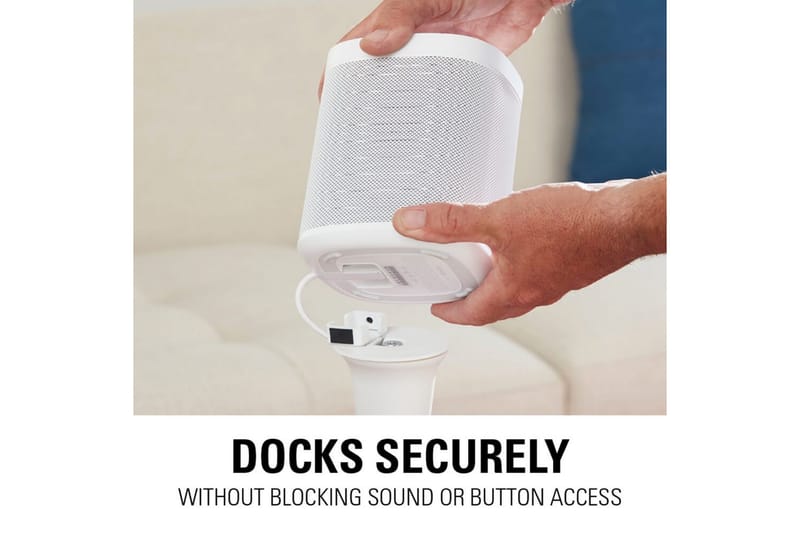 Gulvstativ Sanus for Sonos One SL Play:1 og Play:3 2 deler Hvit, Fast stativ - Hvit, Fast stativ - Møbler - TV- & Mediamøbler - Mediestativ & veggfeste - Høyttalerstativ