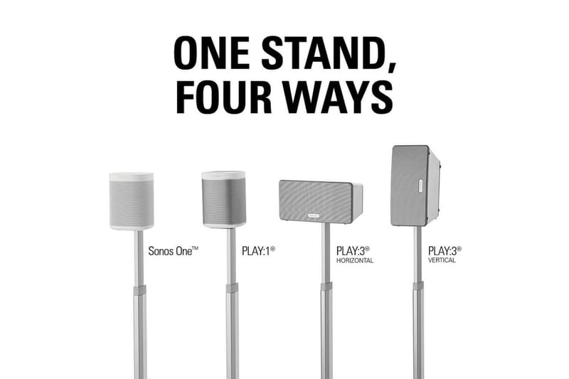 Gulvstativ Sanus for Sonos One SL Play:1 og Play:3 2 deler Hvit, Justerbart stativ - Hvit, Justerbart stativ - Møbler - TV- & Mediamøbler - Mediestativ & veggfeste - Høyttalerstativ