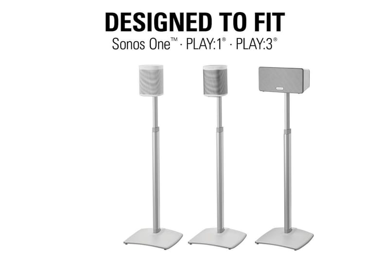 Gulvstativ Sanus for Sonos One SL Play:1 og Play:3 2 deler Hvit, Justerbart stativ - Hvit, Justerbart stativ - Møbler - TV- & Mediamøbler - Mediestativ & veggfeste - Høyttalerstativ