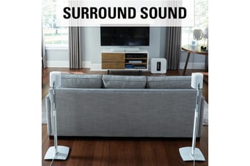 Gulvstativ Sanus for Sonos One SL Play:1 og Play:3 2 deler Hvit, Justerbart stativ - Hvit, Justerbart stativ - Møbler - TV- & Mediamøbler - Mediestativ & veggfeste - Høyttalerstativ