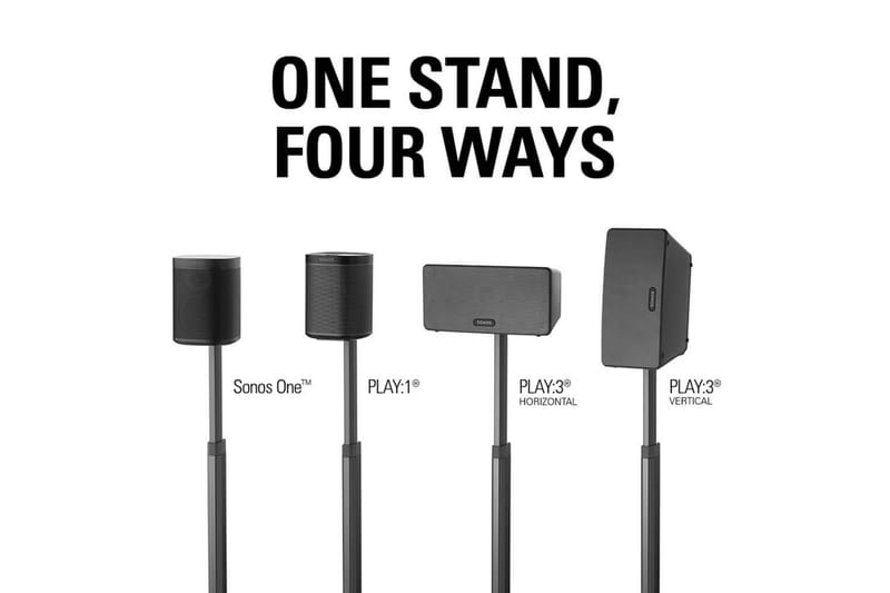 Gulvstativ Sanus for Sonos One SL Play:1 og Play:3 Svart, Justerbart stativ - Svart, Justerbart stativ - Møbler - TV- & Mediamøbler - Mediestativ & veggfeste - Høyttalerstativ