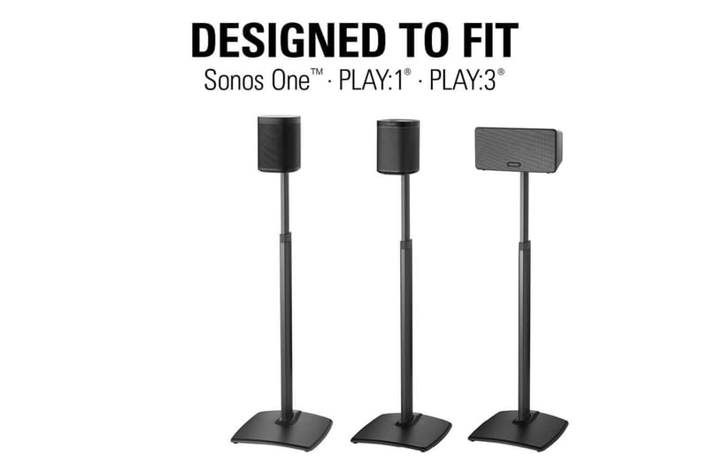 Gulvstativ Sanus for Sonos One SL Play:1 og Play:3 Svart, Justerbart stativ - Svart, Justerbart stativ - Møbler - TV- & Mediamøbler - Mediestativ & veggfeste - Høyttalerstativ