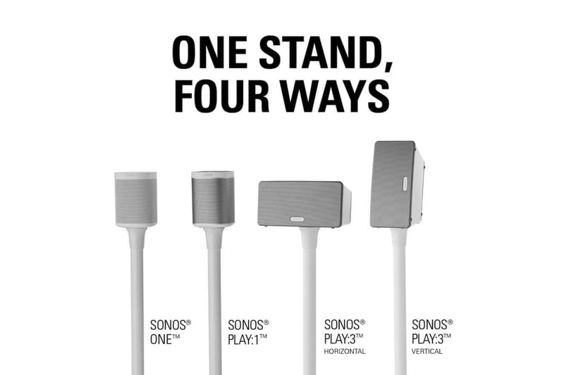 Gulvstativ Sanus for Sonos One SL Play:1 og Play:3 2 deler Hvit, Fast stativ - Hvit, Fast stativ - Møbler - TV- & Mediamøbler - Mediestativ & veggfeste - Høyttalerstativ