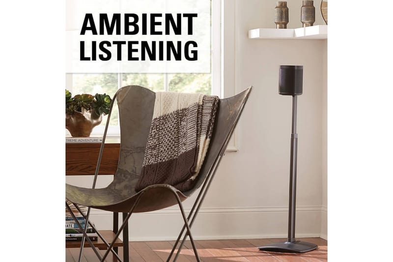 Gulvstativ Sanus for Sonos One SL Play:1 og Play:3 Svart, Justerbart stativ - Svart, Justerbart stativ - Møbler - TV- & Mediamøbler - Mediestativ & veggfeste - Høyttalerstativ