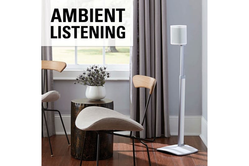 Gulvstativ Sanus for Sonos One SL Play:1 og Play:3 Hvit, Justerbart stativ - Hvit, Justerbart stativ - Møbler - TV- & Mediamøbler - Mediestativ & veggfeste - Høyttalerstativ