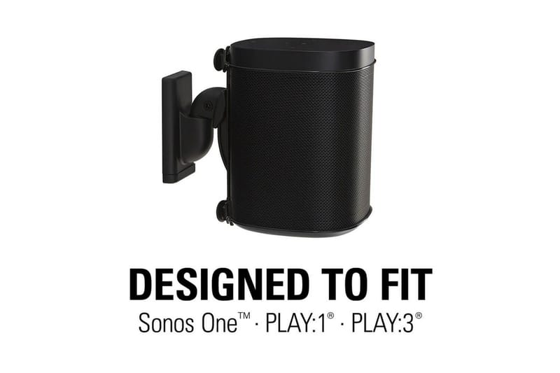 Høyttalerfeste Sanus for Sonos One SL Play:1 og Play:3 - Svart - Møbler - TV- & Mediamøbler - Mediestativ & veggfeste - Høyttalerstativ