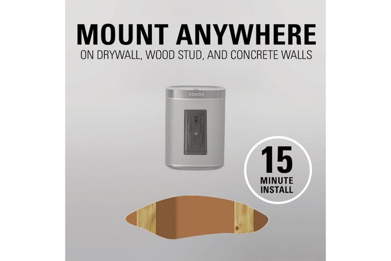 Høyttalerfeste Sanus for Sonos One SL Play:1 og Play:3 - Svart - Møbler - TV- & Mediamøbler - Mediestativ & veggfeste - Høyttalerstativ