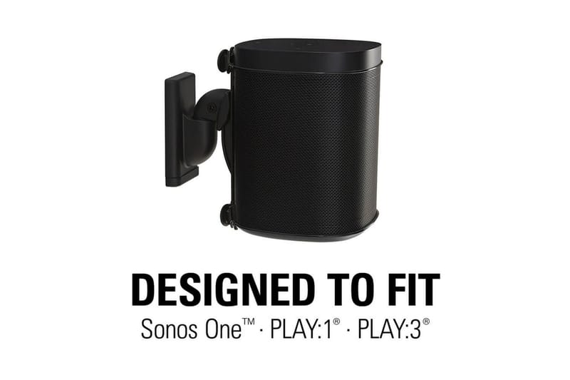 Høyttalerfeste Sanus for Sonos One SL Play:1 og Play:3 Svart - Svart - Møbler - TV- & Mediamøbler - Mediestativ & veggfeste - Høyttalerstativ