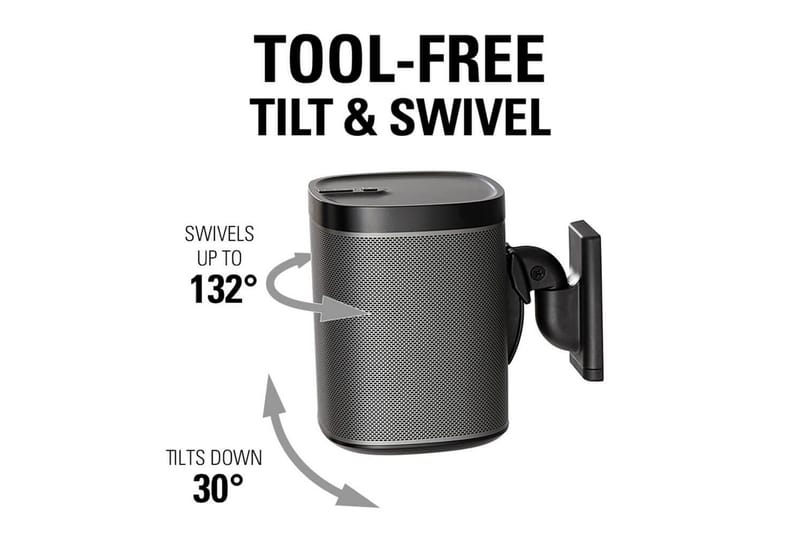 Høyttalerfeste Sanus for Sonos One SL Play:1 og Play:3 Svart - Svart - Møbler - TV- & Mediamøbler - Mediestativ & veggfeste - Høyttalerstativ