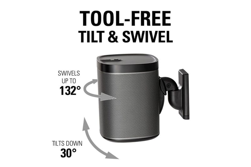 Høyttalerfeste Sanus for Sonos One SL Play:1 og Play:3 - Svart - Møbler - TV- & Mediamøbler - Mediestativ & veggfeste - Høyttalerstativ