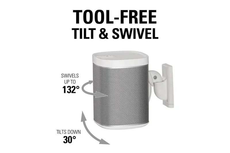 Høyttalerfeste Sanus for Sonos One SL Play:1 og Play:3 - Hvit - Møbler - TV- & Mediamøbler - Mediestativ & veggfeste - Høyttalerstativ