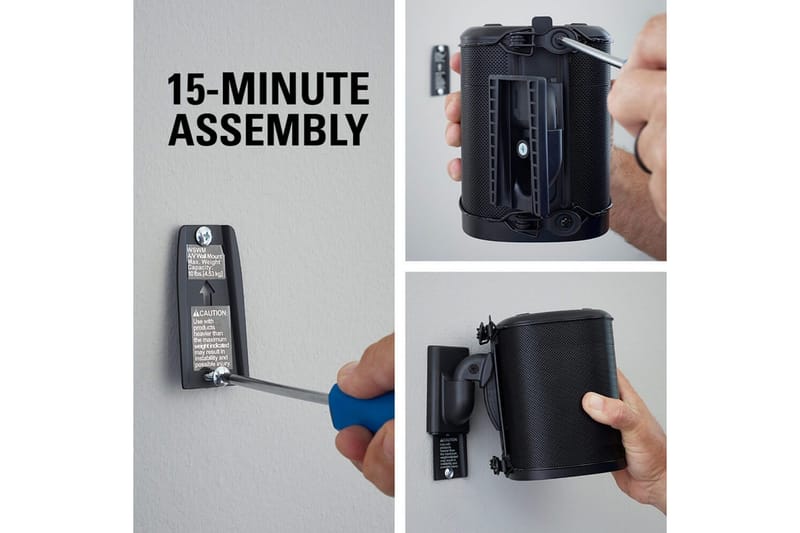 Høyttalerfeste Sanus for Sonos One SL Play:1 og Play:3 - Svart - Møbler - TV- & Mediamøbler - Mediestativ & veggfeste - Høyttalerstativ