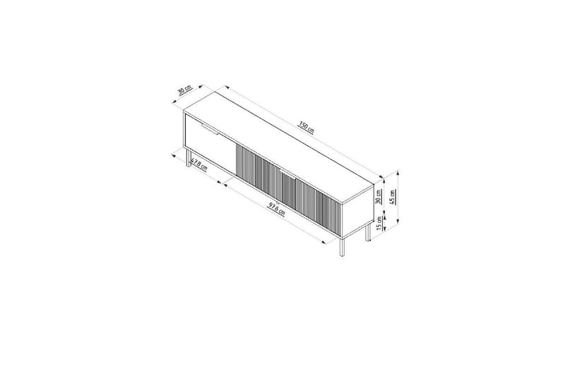 Hew TV-benk 150 cm - Hvit - Møbler - TV- & Mediamøbler - TV benk & mediabenk